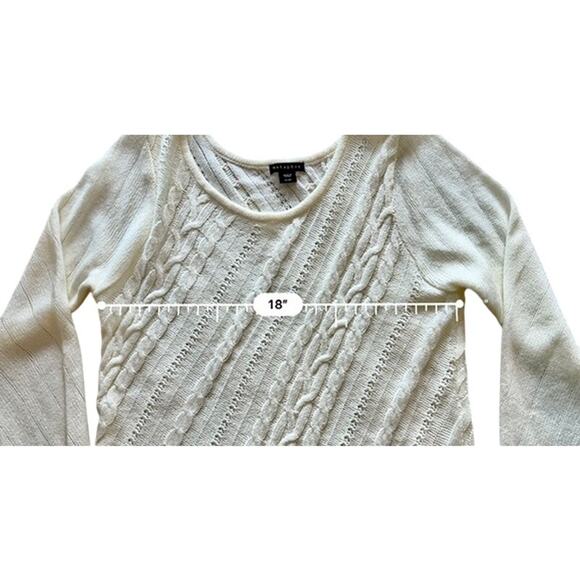 Metaphor Cream Asymmetrical Cable Knit Sweater XLARGE Vanilla Girl Cozy Soft - Picture 5 of 10